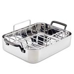 KitchenAid - 5-Ply Clad Polishd Stainless Steel Roasting Pan with Removable Rack (38 x 29cm/15 x 11.5in)