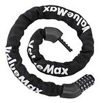 ValueMax Bike Chain Lock, 8mm*1m Heavy Duty Chain Lock with 5-Digit Resettable Codes, High Security Chain and Lock Combination Anti-Theft for Bicycle, Motorcycle, Electric Vehicle, Front Door, Scooter