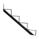 Pylex 13904 Steel Stair Riser 4 Steps Stringers, Black