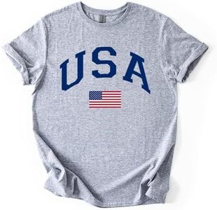 USA Patriotic Graphic T Shirt Independence Day American Flag July Fourth Unisex Tee, Sport Grey, 4X-Large