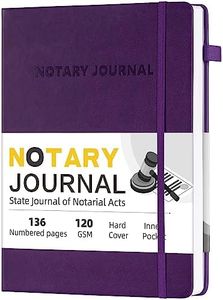Homlive Notary Journal Log Book, 7”x10 Notary Book, Notary Log Books Notary Public Journal for Notarial Acts, Hardcover Notarial Journal, 120gsm Thick Paper, 136 Numbered Pages, Purple