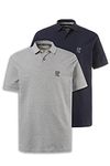 JP 1880 Men's Big & Tall 2-Pack Polo Shirts Grey, Navy XXX-Large 704317 70-3XL