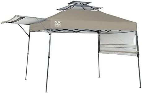 Quik Shade Summit 10 x 17-Foot Instant Canopy with Adjustable Dual Half Awnings, 170 Square Feet of Shade for 15 People, Taupe/Graphite (157416)