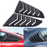 Side Window Louvers for Ford Mustang 2015 2016 2017 2018 2019 2020 2021 2022 2023 Windshield Sun Shade Cover Vent GT Lambo Style Custom Fit All Weather ABS (Matte Black)