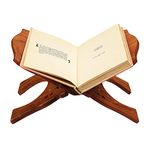 Karigar Creations Wooden Hand Carved Holy Book Stand Brown 15x7 inch