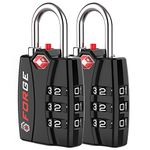 Forge TSA Approved Luggage Locks 2 Pack - Open Alert Indicator, Alloy Body for Travel Luggage, Suitcase, Lockers