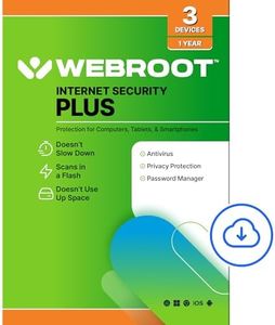 Webroot Internet Security Plus | Antivirus Software 2024 | 3 Device | 1 Year Download for PC/Mac/Chromebook/Android/IOS + Password Manager