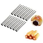 PhantomSky 12 Pack Cannoli Tube Non Stick Stainless Steel Cream Horn Mold Danish Pastry Cannoli Form Screw Croissant Shell Cream Roll Spiral Bread DIY Cake Baking Mold for Home kitchen Outdoor Picnic