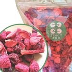 Freeze Dried Fruit Red Mix | XXL 500g Pure Mix of Freeze Dried Strawberries, Freeze Dried Raspberries and Sour Cherry | Snacking Dried Fruit Trail Mix Forest Berries | Raw No Added Sugar ZingyZoo