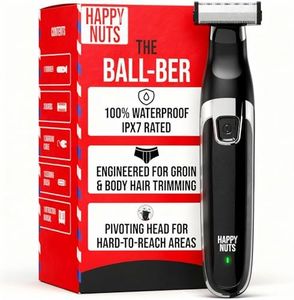 HAPPY NUTS The Ballber™ Electric Body Hair Trimmer for Men - Mens Body Groomer Kit for Privates - IPX7 Waterproof Shaver for Hard to Reach Areas