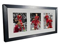 Signed Black 2022/23 Liverpool - Darwin Nunez - Luis Diaz - Roberto Firmino - Mo Mohamed Salah - Van Dijk - Thiago Autographed Photo Photograph Picture Frame Football Soccer Poster Gift