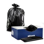 Plasticplace 55-60 Gallon Trash Bags │ 1.5 Mil │ Black Heavy Duty Garbage Can Liners │ 36” x 58” (100 Count)