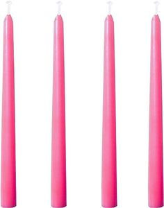 12 inch Pink Taper Candles-Set of 4 Taper Candles -Dripless and Smokeless,Tall Candlesticks, Home Dinner, Party, Wedding, Long-Lasting Candlesticks,Christmas Candles
