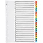 Q-Connect Index A4 Multi-Punched 1-20 Reinforced Multi-Colour Numbered Tabs KF01521