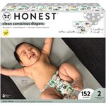 The Honest Company Super Club Box Diapers with TrueAbsorb Technology, Pandas & Safari, Size 2, 152 Count