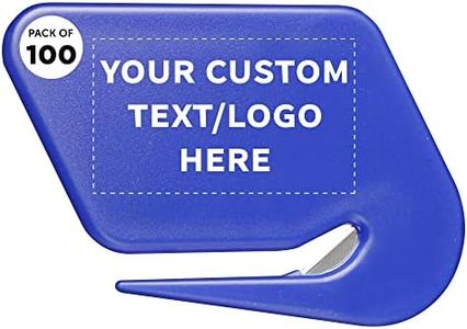 Custom Translucent Plastic Letter Openers Set of 100, Personalized Bulk Pack - Perfect for Home or Office - Blue