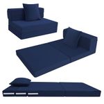 MeMoreCool Folding Mattress Single, High Density Foam Fold Out Sofa Chair Z Bed, Foldable Floor Futon Mattress, Floor Lounger Guest Sofa Bed Folding Couch for Sleeping, Travel, 12cm thick