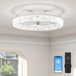 VOLISUN Ceiling Fans with Lights and Remote, Modern Smart LED Ceiling Fan Light, 6 Speeds and 3000K-6500K Dimmable Quiet Fan Ceiling Lights for Bedroom Living Room Dining Room (60cm)