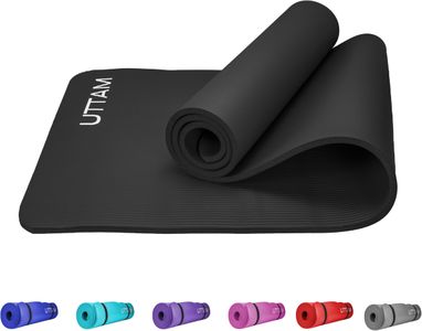 UTTAM Extra Thick Yoga Mat – Black, Non-Slip, Cushioned