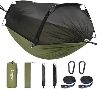 Lulladle Camping Hammock - 600lbs Capacity Portable Hammock with 2 Tree Straps and with Mosquito Net,Nylon Hanging Hammock Easy Setup and Pack for Outdoors Camping,Backpacking,Hiking - Double/Single