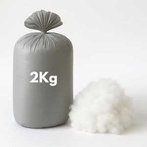 BeddingHome Luxury White Fluff Hollow Fibr Bed Pillow Filling 2kg | Virgin Polyester Bed Cushion Stuffing for Crafts | Washable Bed Cushion Bean Bag Filling for Sofa (2KG)