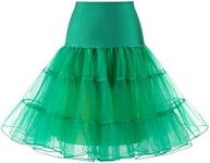 Costume Bay Retro Rockabilly Petticoat Burlesque Tulle Tutu Swing Vintage Costume Underskirt (Green, L)