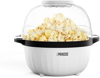 Princess Popcorn Maker, 4.5 L, 450W, Stirrer Rod for Perfect Popcorn, Butter Melt Tray, Transparent Lid, Serving Dish, Easy to Clean, Non-slip Feet, Compact, 292980