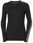 Helly Hansen Womens Lifa Crew HH Base Layer Top, M, Black