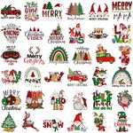 Glenmal 36 Sheets Christmas Iron on Patches Clothing Iron on Transfers Xmas Tree Truck Gnome Santa Snowman Heat Transfer Stickers for T-Shirt Jacket Pillow Covers Backpack Hoodies DIY Decorations