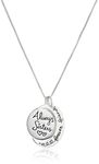 Sterling Silver Two-Piece Charm Always Sisters Forever Friends Pendant Necklace