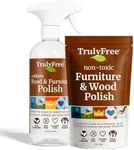 Truly Free Natural Wood Cleaner & Furniture Polish - Leather Cleaner, Vinyl, Furniture & Wood Polish, Helps Remove Water Stain, Unscented - Includes: 1 Refillable Empty 12oz Bottle & 1 Refill(3 fl oz)