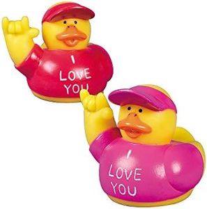 Fun Express I Love You Rubber Ducks - Set of 12 - Valentine's Day Toys, Gifts and Giveaways