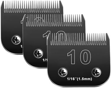 10 Blades Dog Grooming Blades Compatible with Andis/Oster A5/Wahl KM-10 Series Dog Clippers,Detachable Clipper Replacement Blade,Black,Size 10 Blade 1/16" (10#/3PCS)