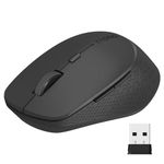 RAPOO M300G Silent Wireless Mouse, 2.4GHz Multi-Mode Bluetooth Mouse for Laptop, Adjustable up to 2400 DPI Computer Mouse, Optical Mouse with USB Receiver for PC, 12 Months Battery Life, Black