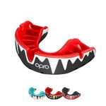 OPRO Platinum Level Mouth Guard, Adults and Kids, Featuring Revolutionary Fitting Technology for Boxing, Football, MMA, Martial Arts, Hockey, and All Contact Sports (Black/White/Red, Adult)