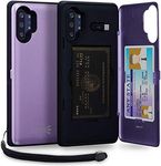 TORU CX PRO Case for Galaxy Note 10 Plus / 10 Plus 5G, with Card Holder | Slim Protective Cover with Hidden Cards Wallet Flip Slot Compartment Kickstand | Include Mirror, Strap, USB Adapter - Purple