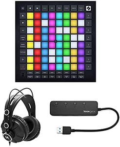 Novation Launchpad Pro MK3 Bundle with Over-Ear Headphones and 3.0 4 Port USB Hub (3 Items)