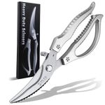 Kitchen Scissors for Chicken Poultry Shears: Heavy Duty Meat Scissors for Fish and Food, Stainless Steel Cooking Shear, Silver