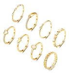 JeryWe 8pcs rings for women simple SIZE 5