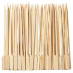 MATANA 1000 Wooden Paddle Skewers, 18cm - Flat Bamboo Sticks - Cocktails, Kebab, Burger, Barbecue, Chocolate Fountain, Fruits, BBQ Party - 100% Natural