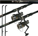 Hunter Fishing Setup 12ft 2 Piece Carp Rod 2.75lb & Baitrunner Reel + Line X 2