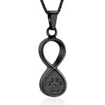 Oinsi Infinity Love Pet Cremation Jewelry for Ashes of Dog/Cat Funeral Keepsake Urn Necklace Pendant Memorial Jewellery, 316L