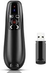 NinjaABXY Presentation Clicker Wireless Presenter Remote Clicker for PowerPoint Presentation, Laser Pointer RF 2.4GHz USB PowerPoint Clicker Slide Advancer with Volume Control for Computer/Laptop/Mac