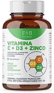 FB Pharma - Integratore di Vitamina C + Zinco + Vitamina D3 - Alto dosaggio, 180 capsule - Formula studiata in Italia