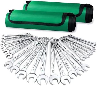 SK Combination Wrench Set, SAE 5/16" to 3/4", Metric 8 to 19mm, 23-Piece, SuperKrome Finish, Preminum CR-V Construction, with Rolling Pouch