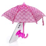 AMEBAE Phone Umbrella for Sun with Suction Cup Stand, Sun Shield with Suction Cup Mount Phone Holder Anti-Refection Block Glare, Creative Outdoor Cell Phone Holder Sun Shade (Pink)