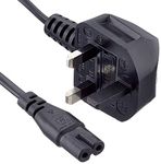 Pro Elec PEL00419 UK Plug to IEC C7 Figure 8 Power Lead, 2 m, Black