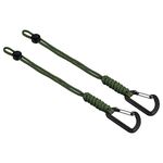 PATIKIL Badge Lanyard with Hook 10 Inch, 2Pcs Braided Wrist Keychain Strap Adjustable Cord Lock for Keys Wallets Outdoors, Army Green