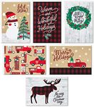 Hallmark Boxed Christmas Cards Assortment, Rustic Holidays (6 Designs, 24 Cards with Envelopes)