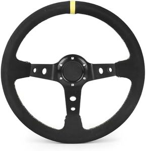 14 Inch 350mm Car Steering Wheel Suede Leather Drift Racing Game Steering Wheel Universal